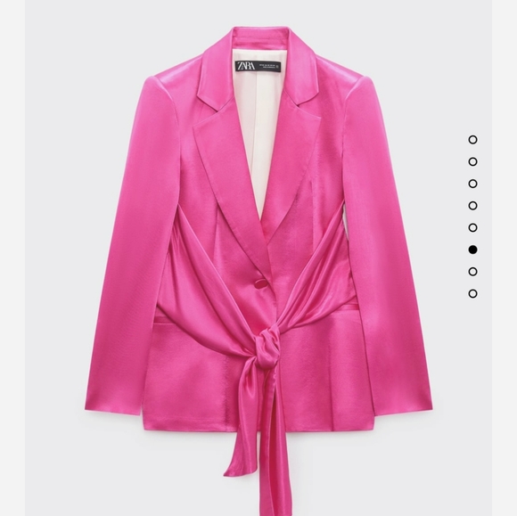 Zara TIED SATIN EFFECT BLAZER bloggers favorite - Picture 14 of 16